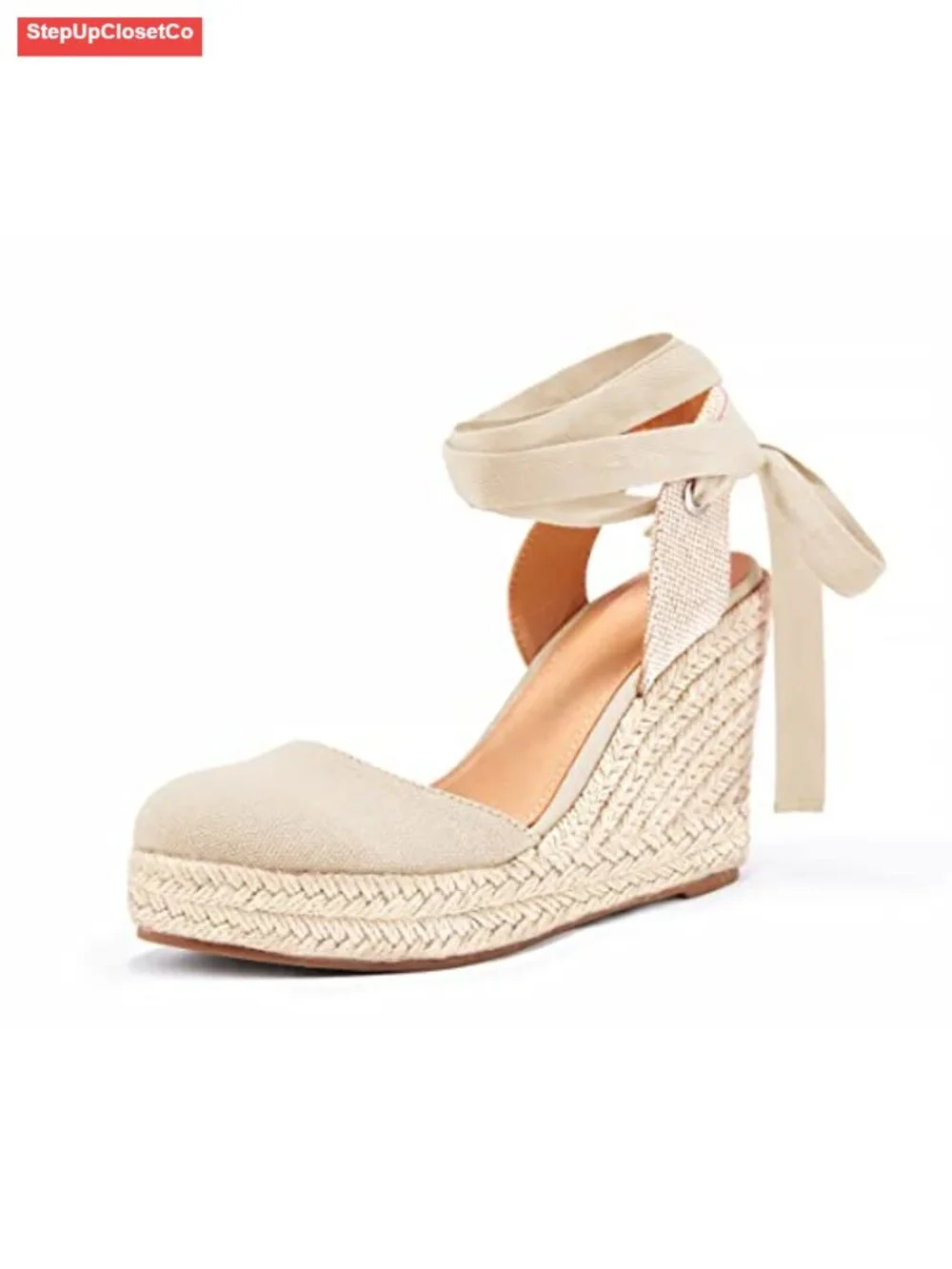 Women's Espadrille Wedge Sandals Platform Ankle Strap Closed Toe